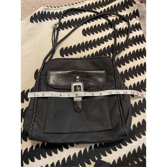 BRIGHTON WESTERN PURSE Vintage black purse braided handles - Picture 6 of 6